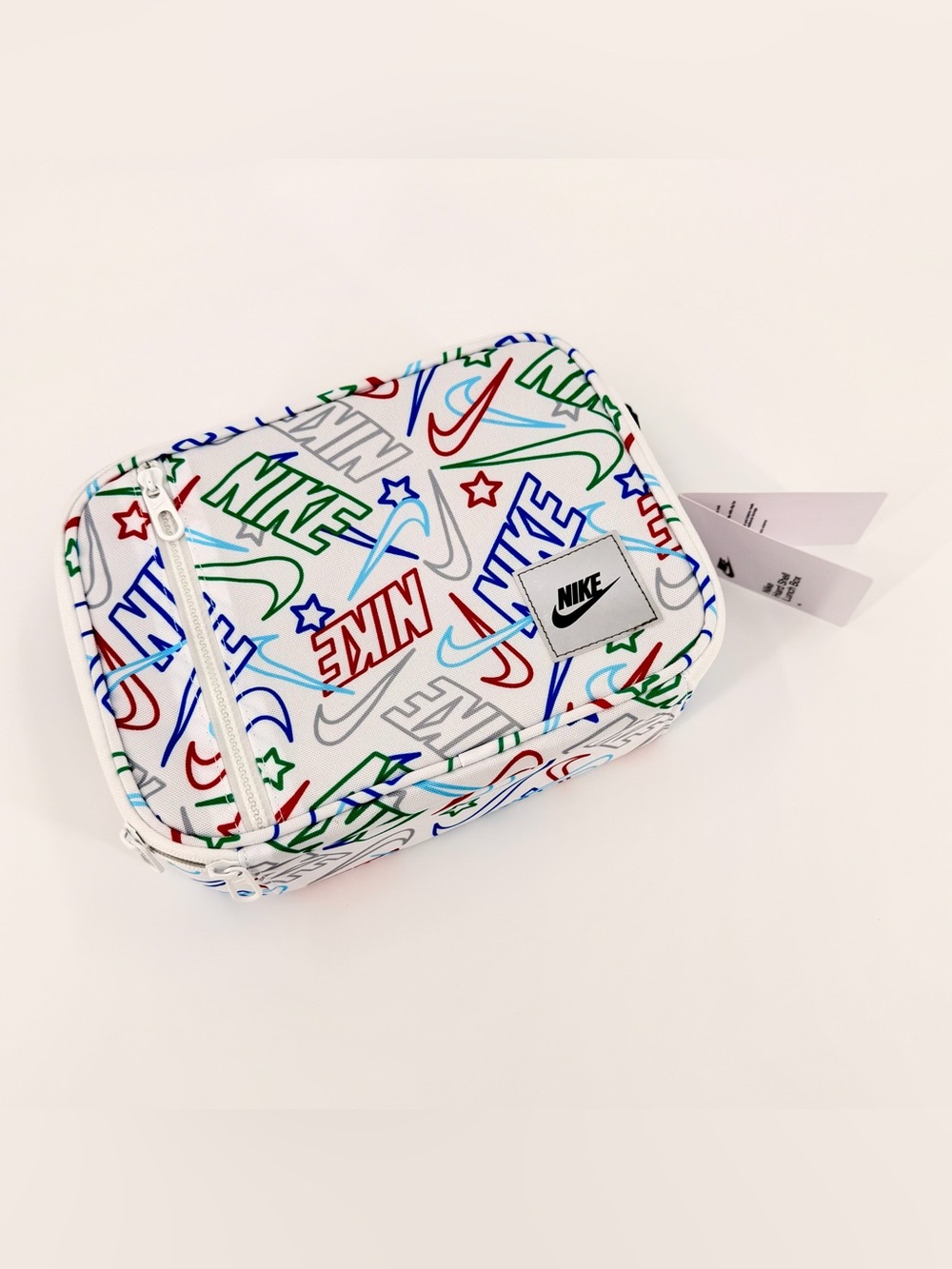 Nike Kids Lunch Box Bag Multicolor Swoosh Print HA9304-100 NWT